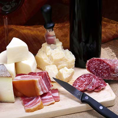 Gårdshus med typiske produkter